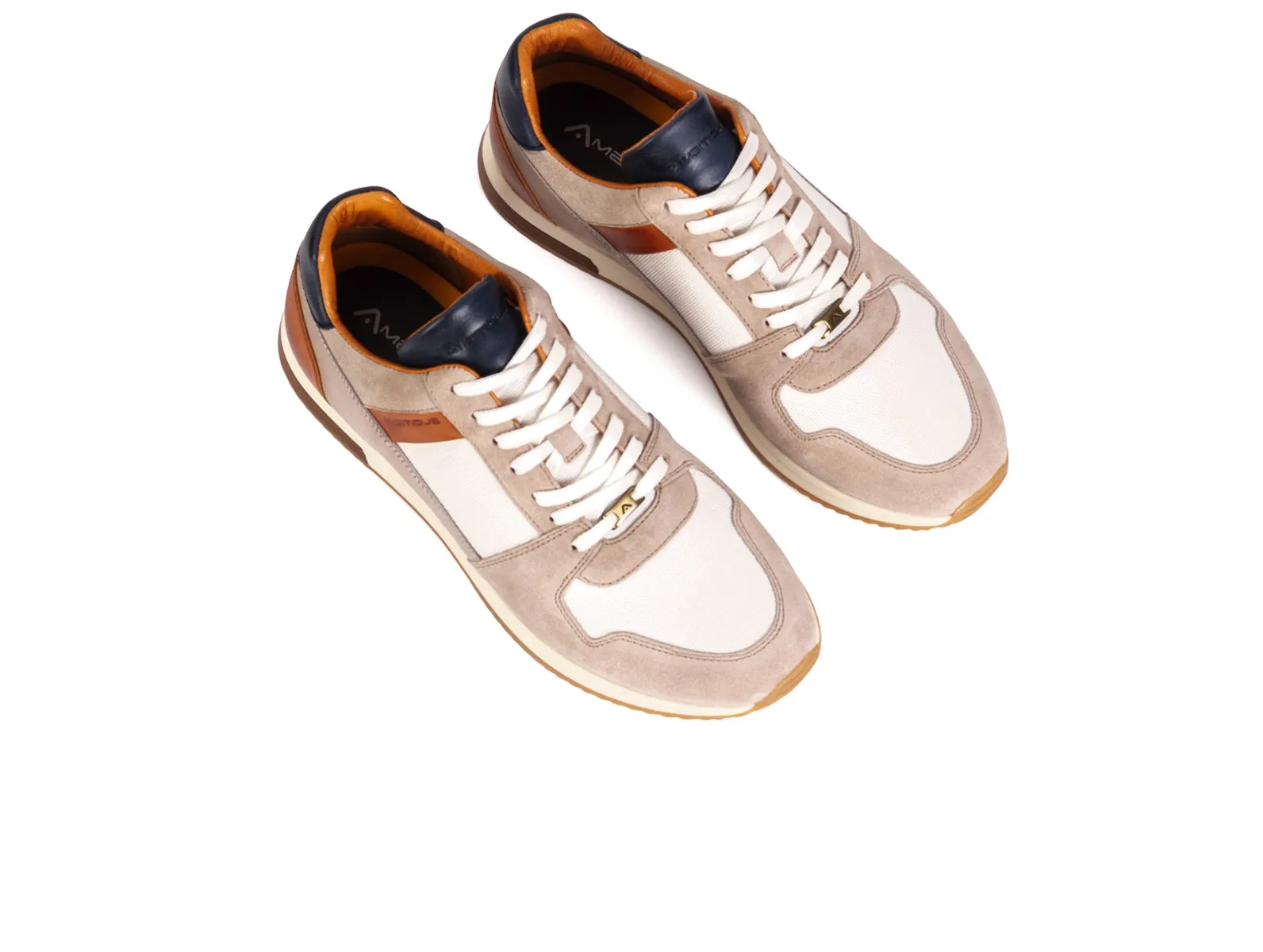 Ambitious SLOW Classic Sneaker 11240 - Grey / Off White / Camel