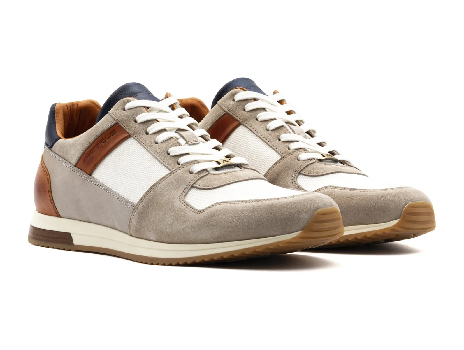 Ambitious SLOW Classic Sneaker 11240 - Grey / Off White / Camel