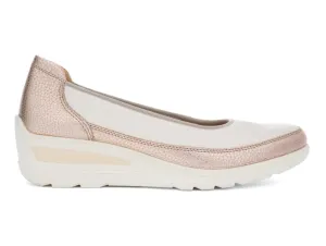 Ara 12-50664-08 Zurich – Off White & Gold Metallic Leather Loafer