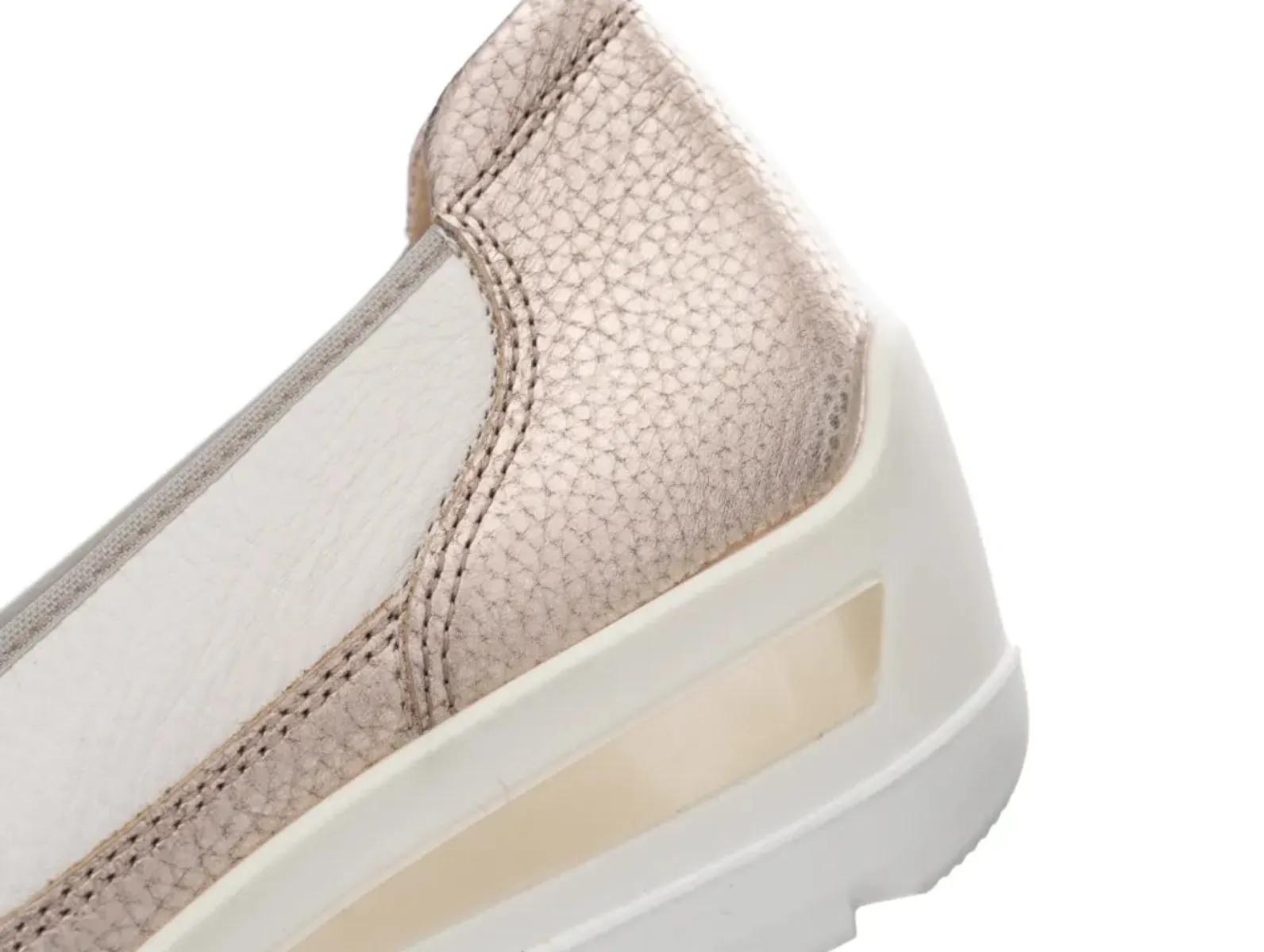 Ara 12-50664-08 Zurich – Off White & Gold Metallic Leather Loafer