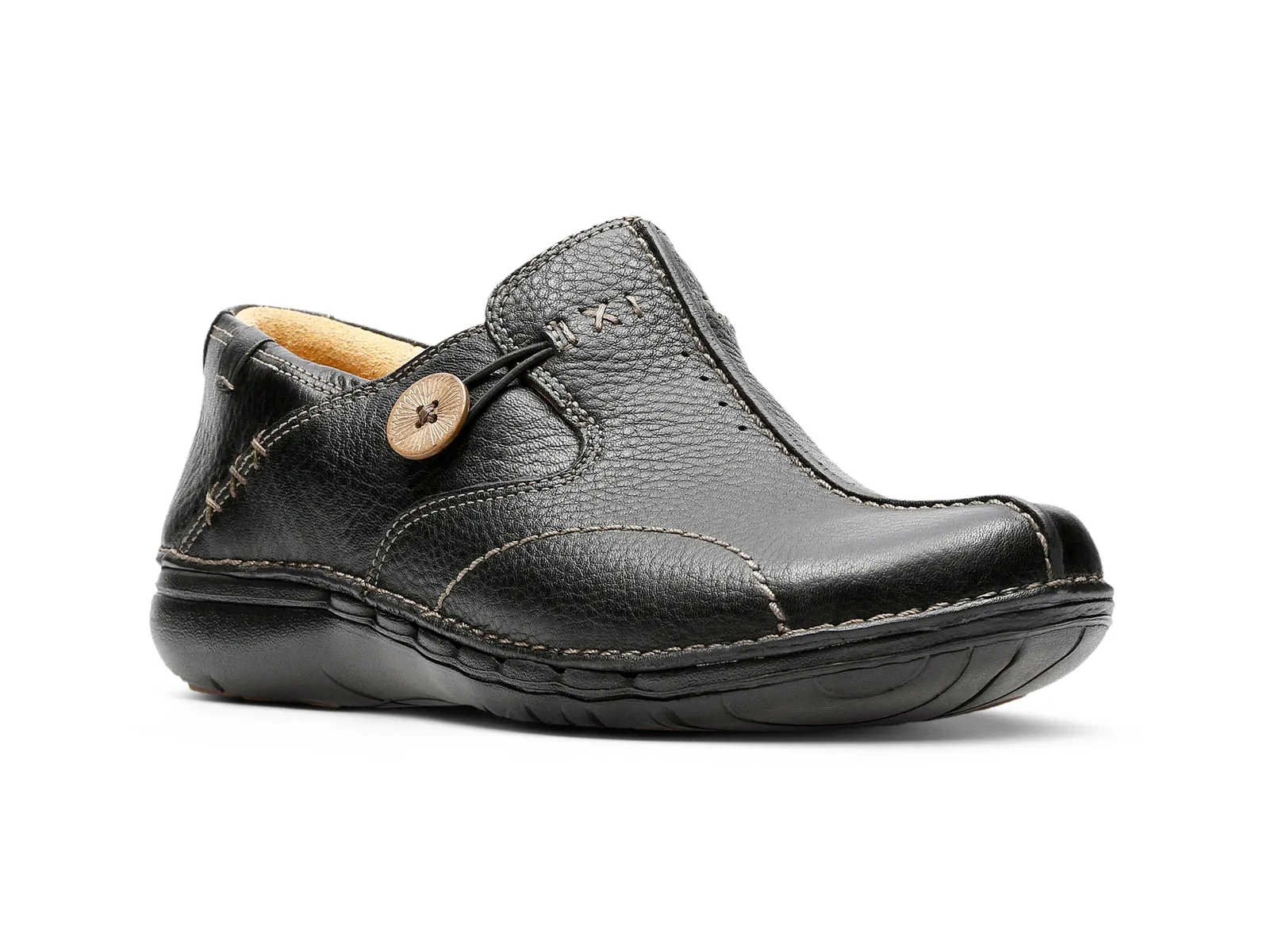 Clarks Un Loop - Black Leather