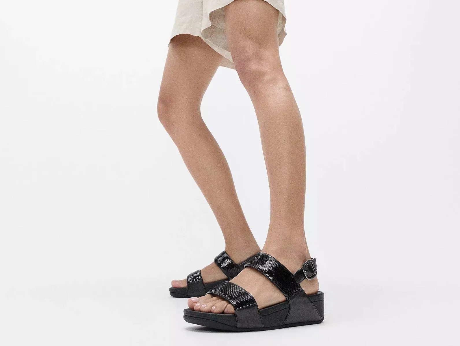 FitFlop Lulu Glitter Back Strap ET2-399-060 - Black