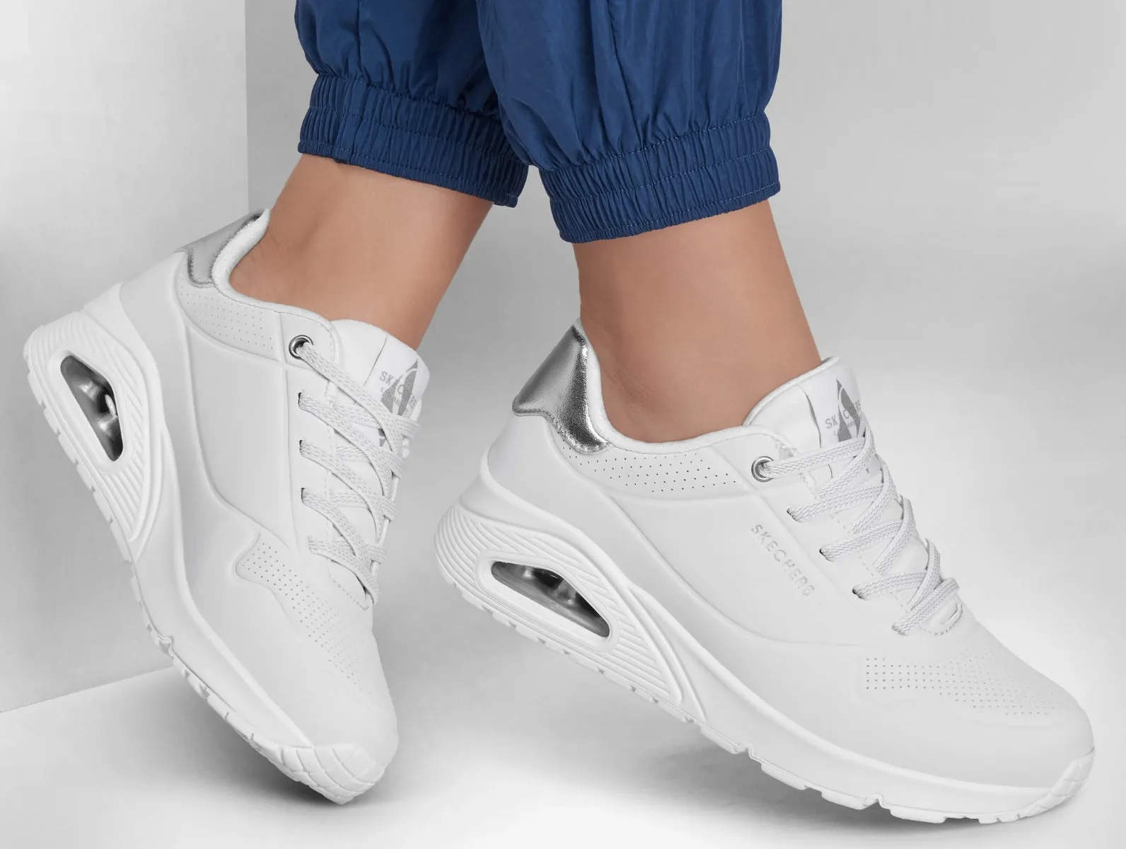 Skechers 155196 Street™ Uno - Shimmer Away - White Silver